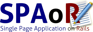 Logo of the project Single Page Application on Rails that will be released soon.